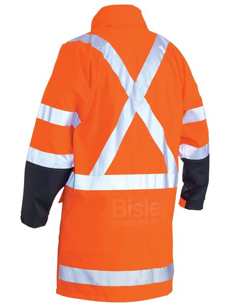 Bisley TTMC-W 3M X Taped Two Tone Hi Vis Stretch PU Rain Coat-(BJ6955XT)