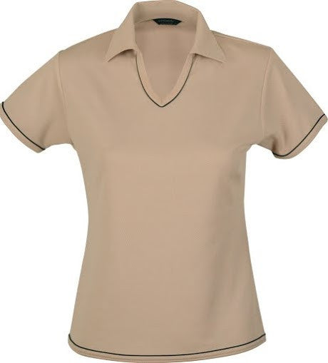 Stencil-Stencil Ladies' Cool Dry Polo 1st (12 Colour)-Beige/Navy / 8-Uniform Wholesalers - 5