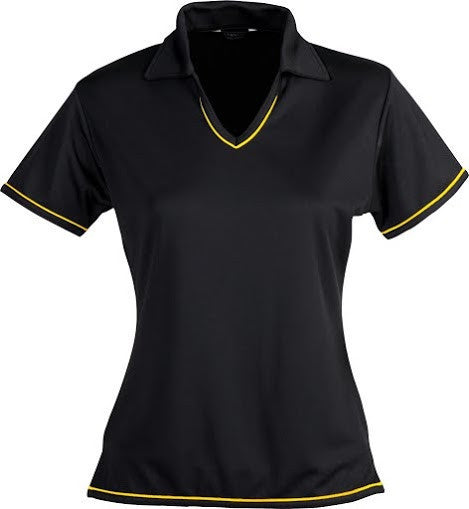 Stencil-Stencil Ladies' Cool Dry Polo 1st (12 Colour)-Black/Gold / 8-Uniform Wholesalers - 11