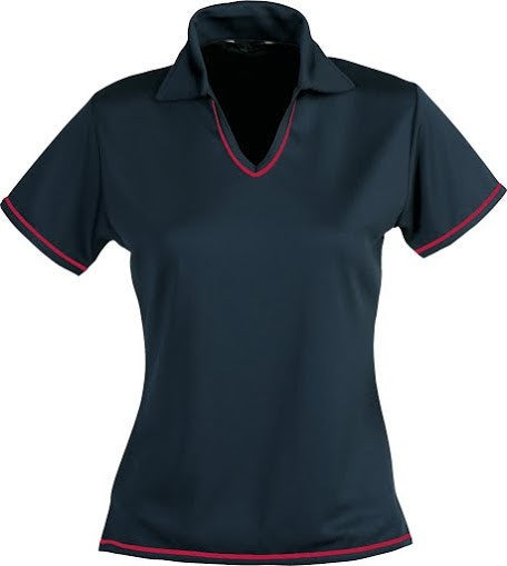 Stencil-Stencil Ladies' Cool Dry Polo 1st (12 Colour)-Navy/Red / 8-Uniform Wholesalers - 10