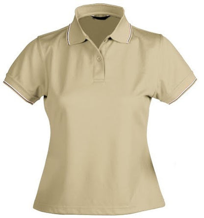 Stencil-Stencil Ladies' Lightweight C/D Polo-Beige/Navy/White / 8-Uniform Wholesalers - 2