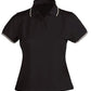 Stencil-Stencil Ladies' Lightweight C/D Polo-Black/White/Beige / 8-Uniform Wholesalers - 6