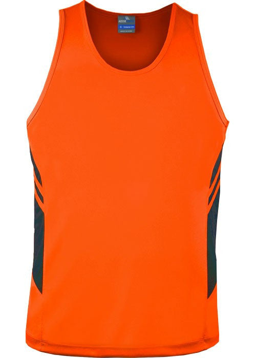 Aussie Pacific-Aussie Pacific Mens Tasman Singlet-Neon Orange/Slate / S-Uniform Wholesalers - 7