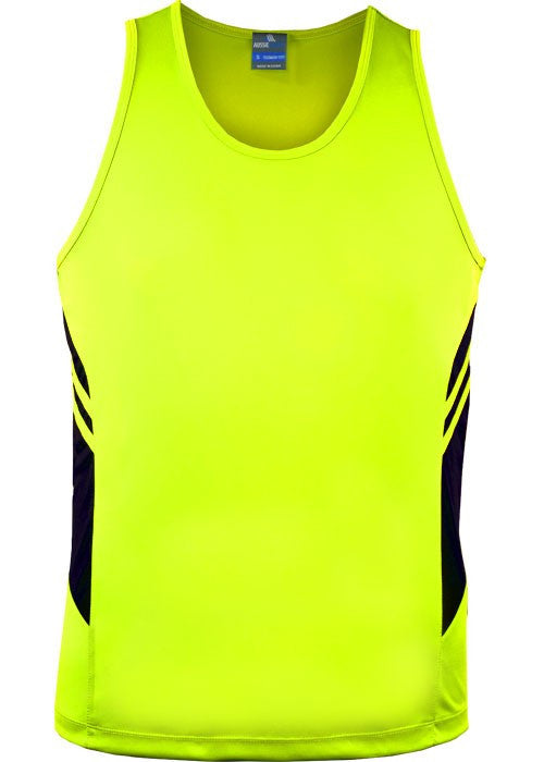 Aussie Pacific-Aussie Pacific Mens Tasman Singlet-Neon Yellow/Black / S-Uniform Wholesalers - 9