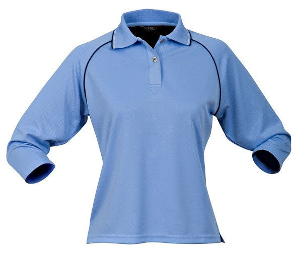 Stencil-Stencil Ladies' Cool Dry Polo-Bomini Blue/Navy/White / 8-Uniform Wholesalers - 2
