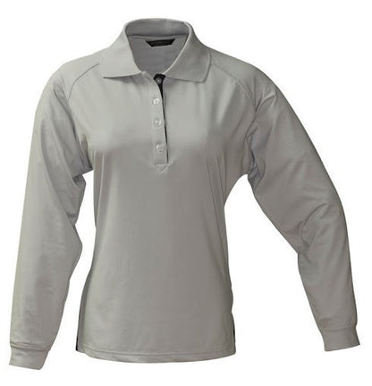 Stencil-Stencil Ladies Long Sleeve Team Polo-Silver/Navy / 8-Uniform Wholesalers - 2