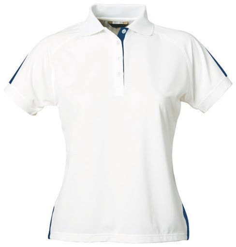 Stencil-Stencil Ladies' Team Polo-White/Navy / 8-Uniform Wholesalers - 1