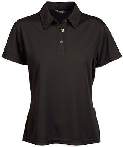 Stencil-Stencil Ladies' Glacier Polo-Black / 8-Uniform Wholesalers - 7