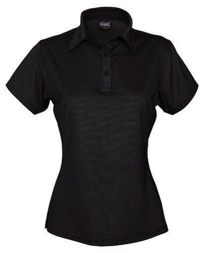 Stencil-Stencil Ladies' SilverTech Polo-Black/Silver / 8-Uniform Wholesalers - 6