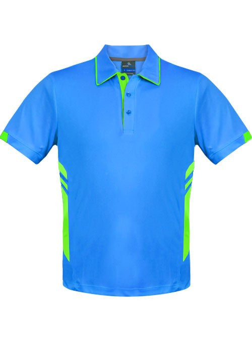 Aussie Pacific-Aussie Pacific Mens Tasman Polo( 1st 10 colors)-S / Cyan/Neon Green-Uniform Wholesalers - 5