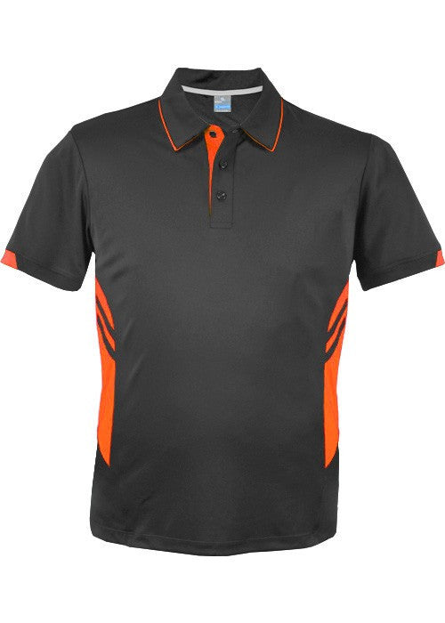 Aussie Pacific-Aussie Pacific Mens Tasman Polo( 1st 10 colors)-S / Slate/Neon Orange-Uniform Wholesalers - 14