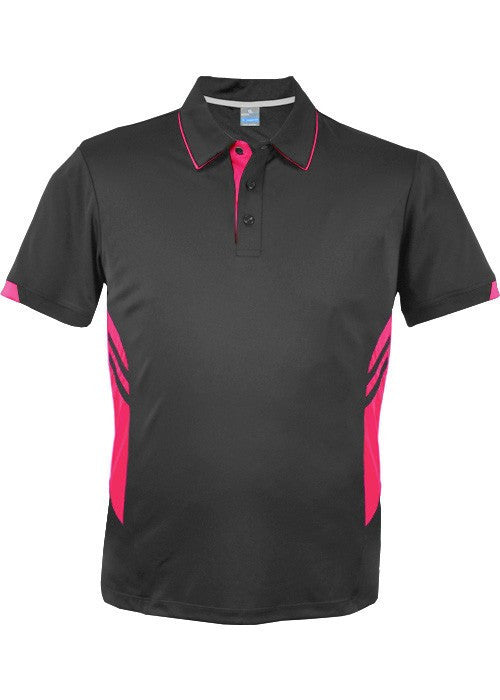 Aussie Pacific-Aussie Pacific Mens Tasman Polo( 1st 10 colors)-S / Slate/Neon pink-Uniform Wholesalers - 13