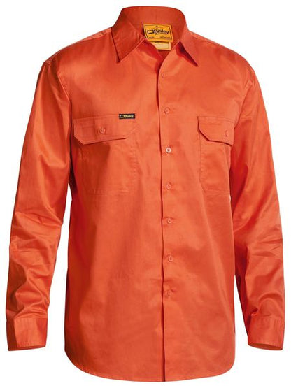 Bisley Hi Vis Cool Lightweight Drill Shirt - Long Sleeve (BS6894)