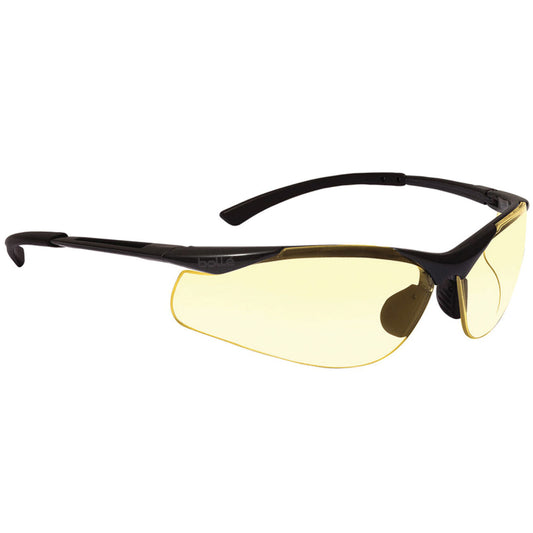 Bolle Safety Contour Dark Gun Frame Platinum As/Af Amber Lens Each Of 10 - (1615503)