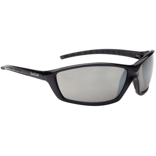 Bolle Safety Prowler Gloss Black Frame Silver Flash Lens - (1626403)