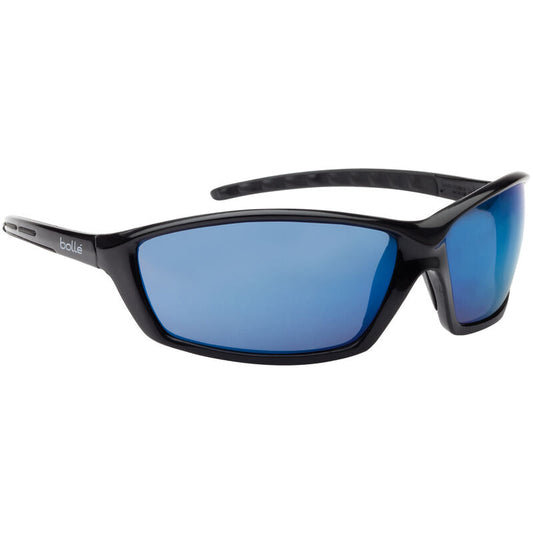 Bolle Safety Prowler Gloss Black Frame Cobalt Flash (Blue Flash) Lens - (1626404)