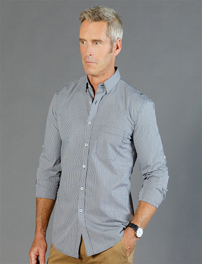 Gloweave Men's Gingham Long Sleeve Casual Slim Fit Shirt (1637HL)