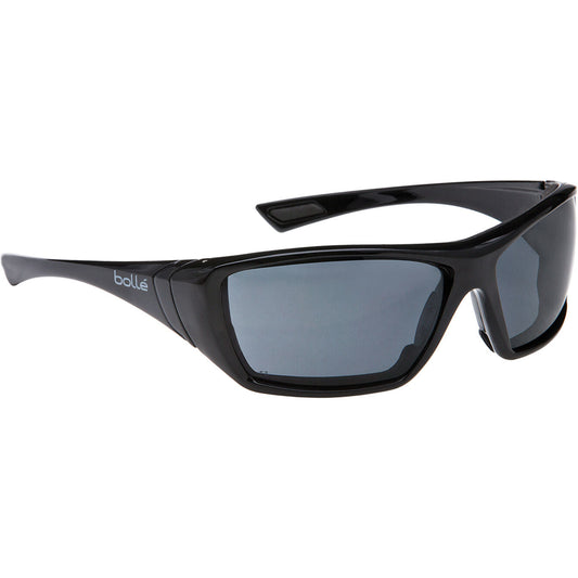 Bolle Safety Hustler Seal Gloss Black Frame Platinum As/Af Smoke Lens - (1662602)