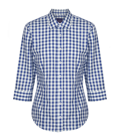 Gloweave Ladies  Royal Oxford Gingham 3/4 Sleeve Shirt (1710WL)