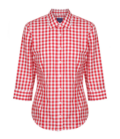 Gloweave Ladies  Royal Oxford Gingham 3/4 Sleeve Shirt (1710WL)