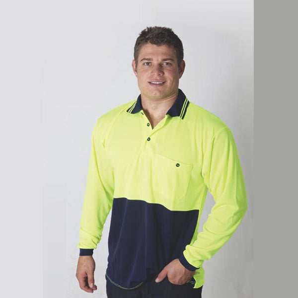 Sportage Hi Viz Adults/Unisex Micromesh Long Sleeve Polo-Uniform Wholesalers