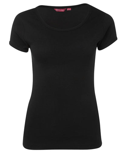 JB's Wear-JB's Ladies Scoop Neck Tee-Black / 8-Uniform Wholesalers - 2