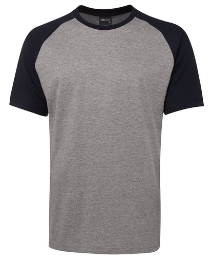 JB's Wear-JB's Two Tone Tee-Marle/Navy / S-Uniform Wholesalers - 2