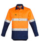Syzmik Mens Hi Vis Closed Front L/S Shirt - Hoop Taped (ZW550)