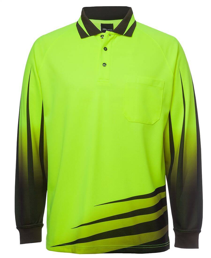 JBs Wear Hi Vis L/S Rippa Sub Polo (6HVRL)