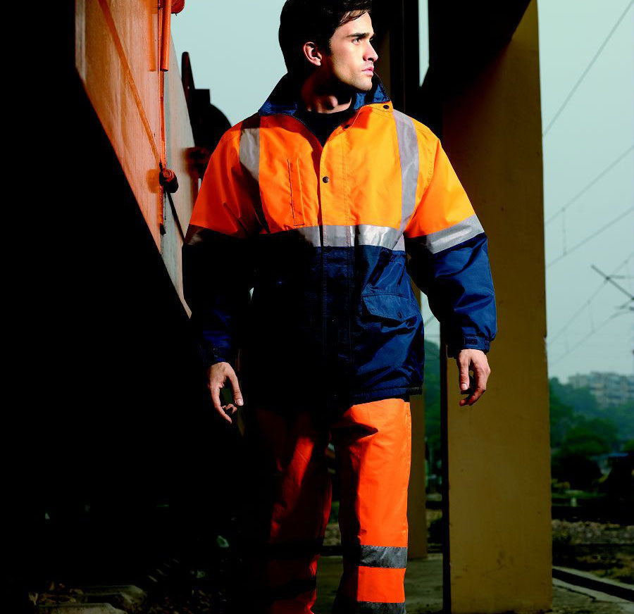 Bocini Hi-Vis Polar Fleece Lined Jacket With Tape-(SJ0430)