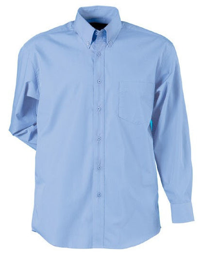 Stencil-Stencil Men's Nano Shirt (L/S)-Pale Blue / S-Uniform Wholesalers - 6