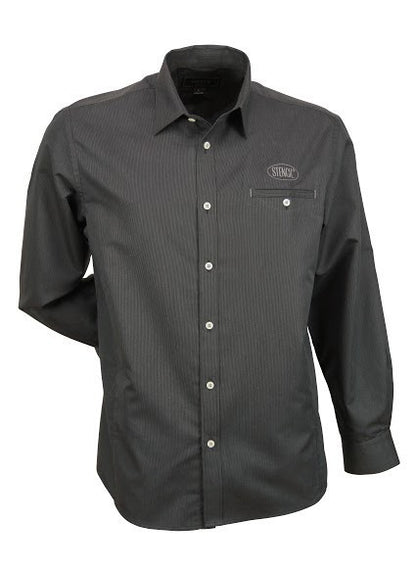 Stencil-Stencil Men's Empire Shirt (L/S)-Charcoal/Grey / S-Uniform Wholesalers - 2