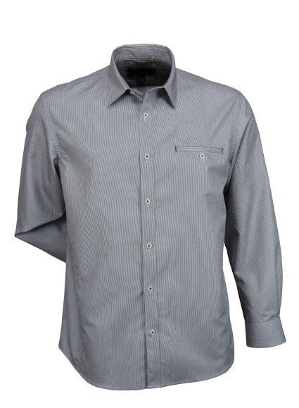 Stencil-Stencil Men's Empire Shirt (L/S)-Grey/Charcoal / S-Uniform Wholesalers - 3