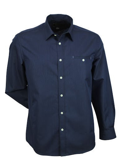 Stencil-Stencil Men's Empire Shirt (L/S)-Navy/Sky / S-Uniform Wholesalers - 4