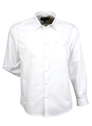 Stencil-Stencil Men's Empire Shirt (L/S)-White/White / S-Uniform Wholesalers - 1