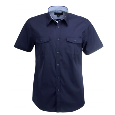 Stencil-Stencil  Hospitality Nano 2034S Mens L/S Shirt-S / Navy / Slate Blue-Uniform Wholesalers - 3