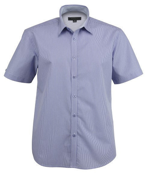 Stencil-Stencil Men's Dominion Shirt (S/S)-Mid Blue / S-Uniform Wholesalers - 3