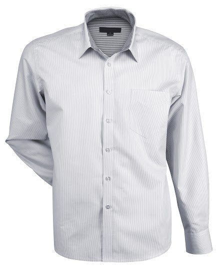 Stencil-Stencil Men's Inspire Shirt (L/S)-Grey/White / S-Uniform Wholesalers - 1