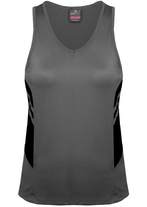 Aussie Pacific-Aussie Pacific Lady Tasman Singlet( 2nd 14 colors)-4 / Ashe/Black-Uniform Wholesalers - 16
