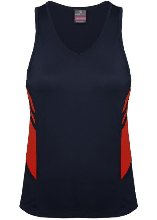 Aussie Pacific-Aussie Pacific Lady Tasman Singlet( 3rd 6 colors)-4 / Navy/Red-Uniform Wholesalers - 2