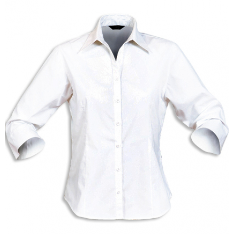 Stencil-Stencil Ladies' Nano Shirt (3/4S)-White / 8-Uniform Wholesalers - 3