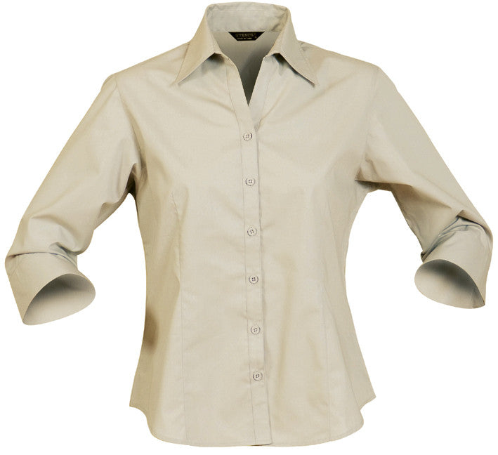 Stencil-Stencil Ladies' Nano Shirt (3/4S)-Beige / 8-Uniform Wholesalers - 2