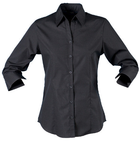 Stencil-Stencil Ladies' Nano Shirt (3/4S)-Black / 8-Uniform Wholesalers - 1
