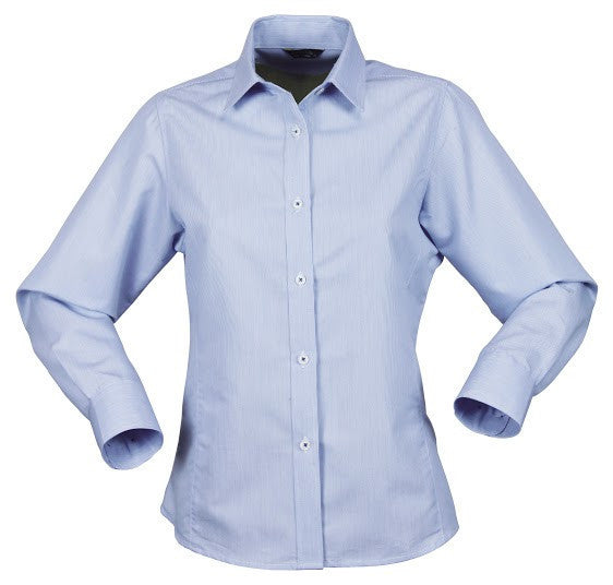 Stencil-Stencil Ladies' Empire Shirt (L/S)-Sky/Nevy / 8-Uniform Wholesalers - 5