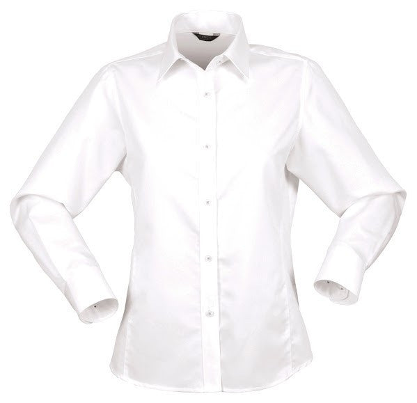 Stencil-Stencil Ladies' Empire Shirt (L/S)-White/White / 8-Uniform Wholesalers - 1