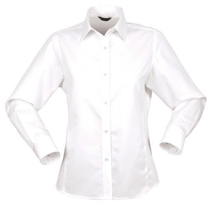 Stencil-Stencil Ladies' Empire Shirt (L/S)-White/White / 8-Uniform Wholesalers - 1