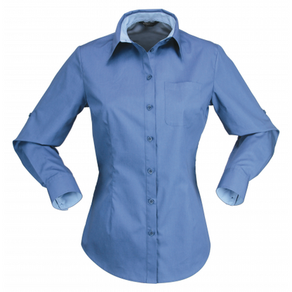Stencil-Stencil  Hospitality Nano 2134L Ladies L/S Shirt-Slate Blue / Pale Blue / 8-Uniform Wholesalers - 1