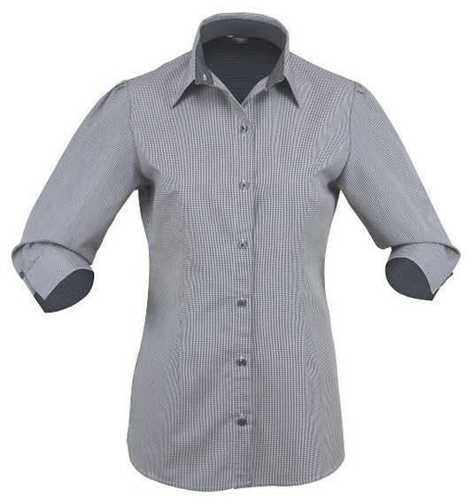 Stencil-Stencil Ladies' Dominion Shirt (3/4 Sleeve)-Black / 8-Uniform Wholesalers - 1