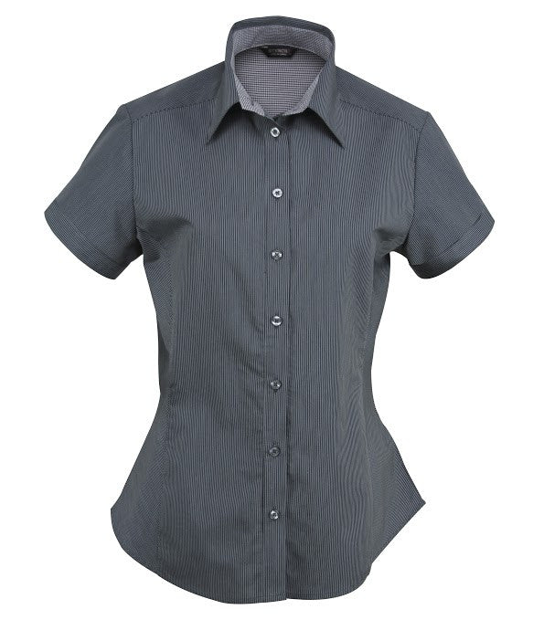 Stencil-Stencil Ladies' Inspire Shirt (S/S)-Charcoal / 8-Uniform Wholesalers - 5