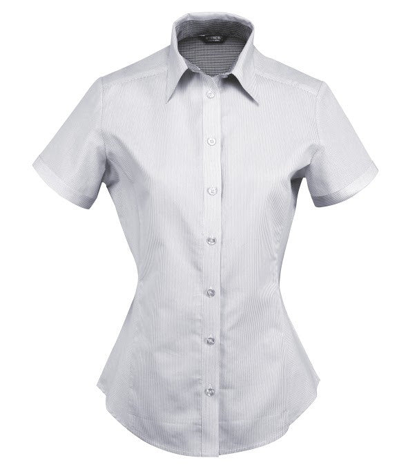 Stencil-Stencil Ladies' Inspire Shirt (S/S)-Grey/White / 8-Uniform Wholesalers - 1